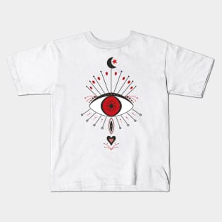 Black and red mystic eye Kids T-Shirt